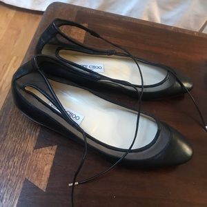 Jimmy Choo Ankle Tie Flats